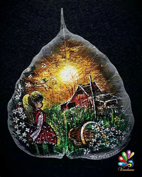 Peepal leaf painting... | Leaf art, Leaf painting, Dried leaf art