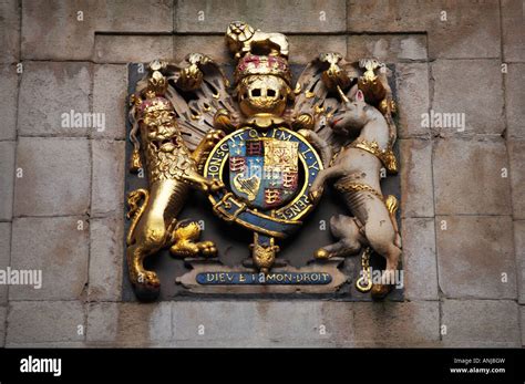 Coat of arms of Charles II on St John s Gateway Bristol England Stock ...