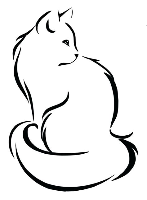 Cat Outline Coloring Pages