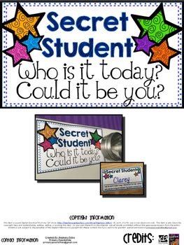 "Secret Student" Forms by Stephany Dillon | Teachers Pay Teachers