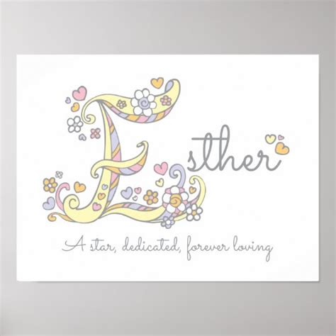 Esther girls name meaning poster | Zazzle.com