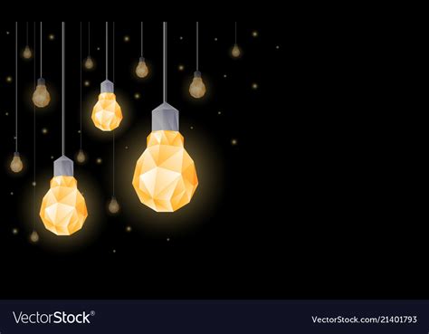 Polygonal light bulbs hanging from the ceiling Vector Image