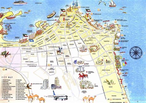 kuwait | Tourist map, Kuwait city, Kuwait