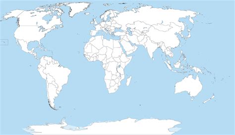 Image - A large blank world map with oceans marked in blue.PNG | Map Game Wiki | FANDOM powered ...