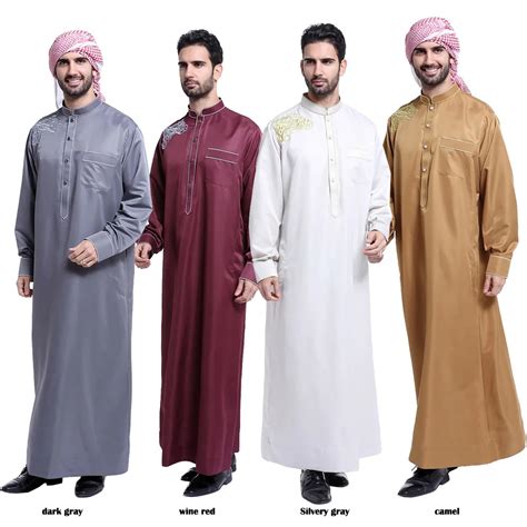 Free shipping Muslim Islamic Clothing for men Arabia Islamic abaya Men ...