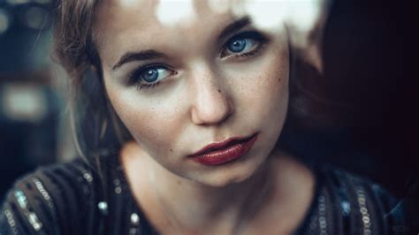 Blue Eyes, Face, Girl, Lipstick, Model, Woman 4k, HD Wallpaper | Rare ...