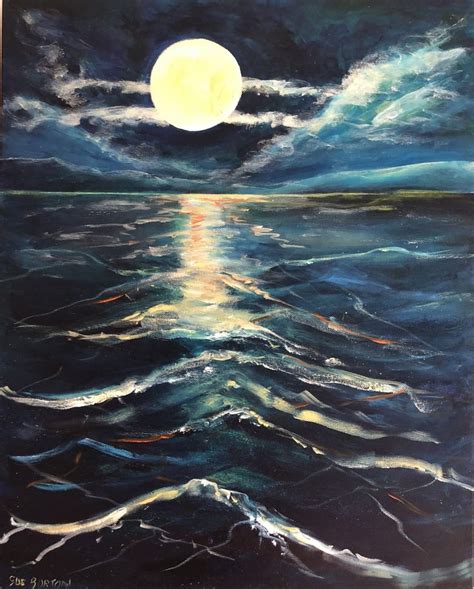 "Moon's reflection" by Sue Burton. Paintings for Sale. Bluethumb ...