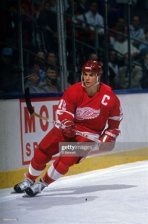 Steve Yzerman of the Detroit Red Wings skates on the ice during an ...