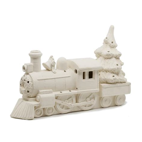 Christmas Train with Tree Light up by Gare - Leaders in Ceramic Bisque and the Paint-Your-Own ...