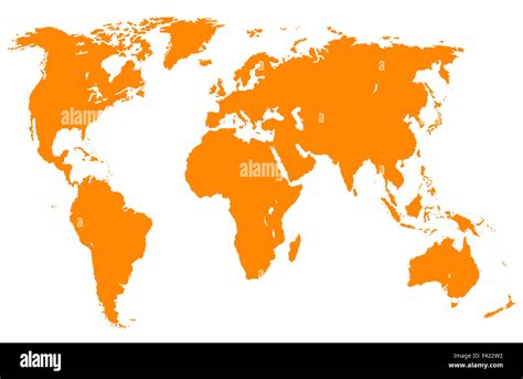 Orange Map Of The World - Filide Winnifred