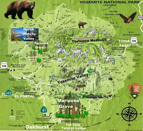 Map of Yosemite National Park Maps | Yosemite national park map, Yosemite park, Yosemite ...