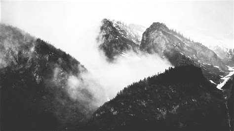 Fog Snow Covered Mountains HD Black Aesthetic Wallpapers | HD ...