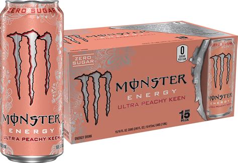 Monster Energy Ultra Peachy Keen, Sugar Free Energy Drink, 16 oz (Pack of 15) | Nellis Auction