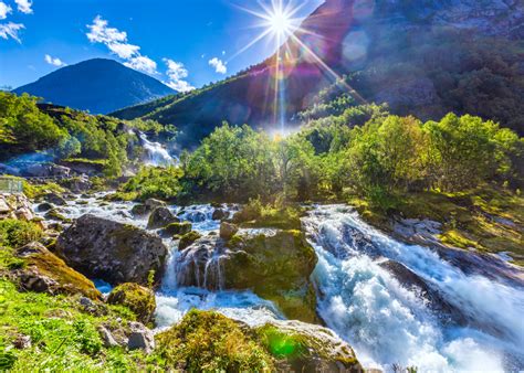 Waterfall in Jostedal Glacier National Park jigsaw puzzle in Waterfalls puzzles on ...