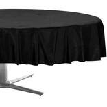 Black Round Plastic Table Cover, 84in | Party City