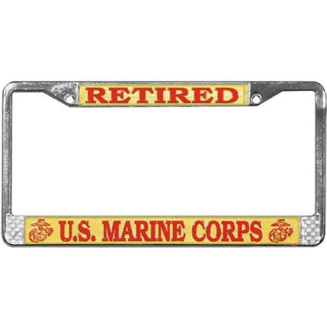 U.S. Marine Corps Retired License Plate Frame - US Marine Corps License ...