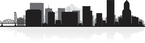 Portland Oregon City Skyline Silhouette Stock Illustration - Download Image Now - iStock