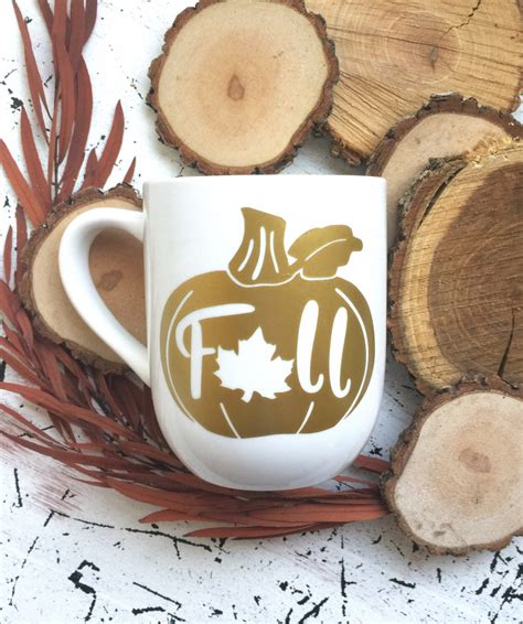 Fall pumpkin coffee cup / Fall coffee mug / gold pumpkin cup