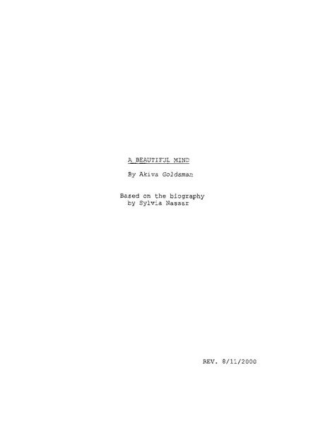 (PDF) A BEAUTIFUL MIND By Akiva Goldsman Based on the - CineFile ...