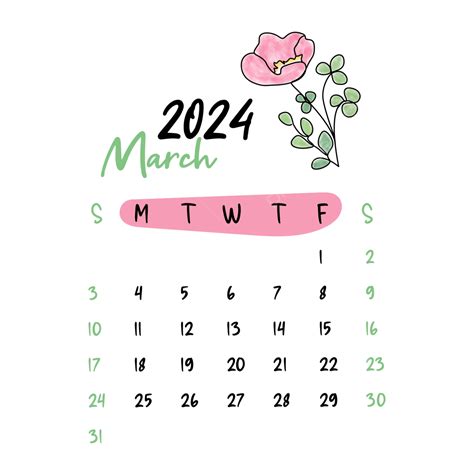 Cute March 2024 Calendar Wallpaper - Lida Sheila