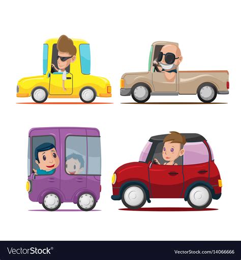 Cars Driver Cartoon Collection Set Royalty Free Vector Image | Hot Sex Picture