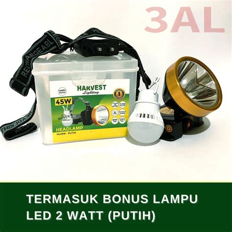 45W, Headlamp Lampu Senter Kepala LED, Rechargeable, Multiguna – Harvest Lighting