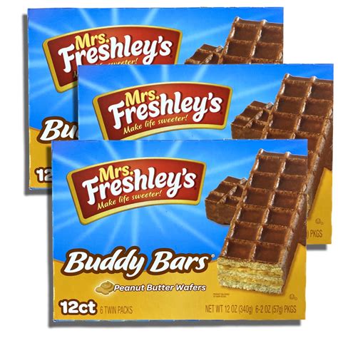 Buddy Bars by Mrs. Freshley's Bundled by Tribeca Curations | 12 Count Box | Value Pack of 3 (36 ...