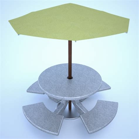 Concrete Picnic Table Umbrella Max