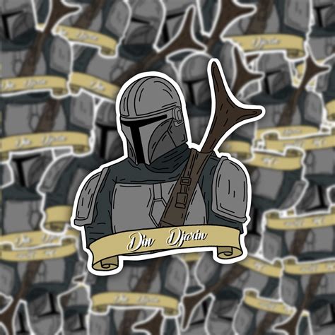 The Mandalorian Sticker Din Djarin Star Wars Bounty - Etsy