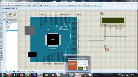 simulation ARDUINO + AFFICHEUR LCD sur ISIS PROTEUS - YouTube