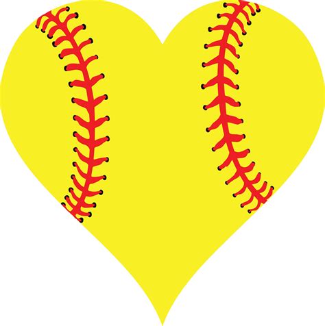 Softball Heart Softball Heart SVG SVG File Softball SVG - Etsy