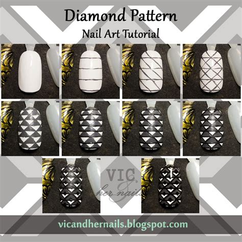 Vic and Her Nails: Geometric Diamond Pattern Nail Art Tutorial