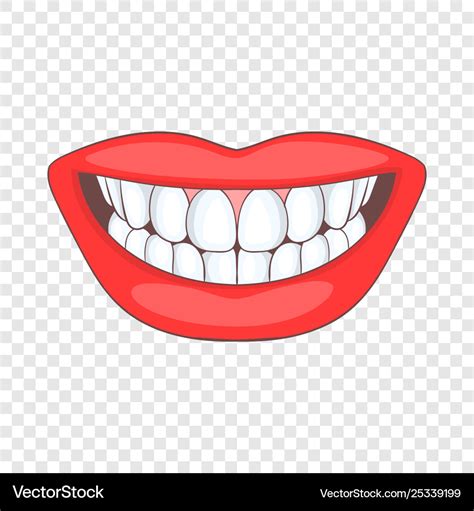 Smile with white tooth icon cartoon style Vector Image