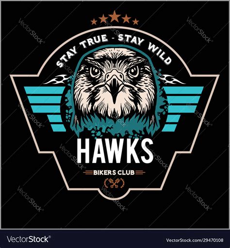 Hawks head logo template hawk mascot graphic Vector Image