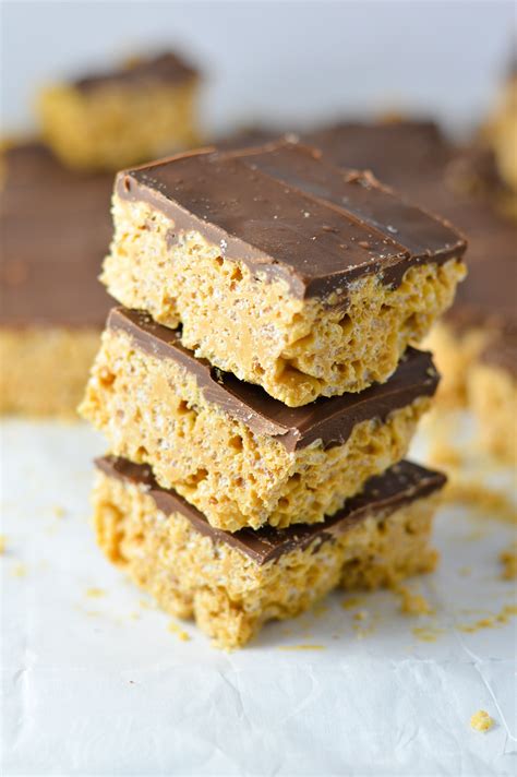 Peanut Butter and Chocolate Rice Krispies Squares | A Taste of Madness