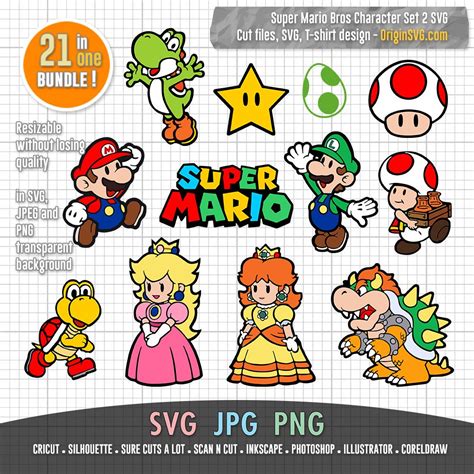 Super Mario Characters Set 2 SVG – Origin SVG Art