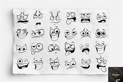 Cartoon Face Svg Smiley Face Cricut Svg Funny Faces Svg | Etsy UK