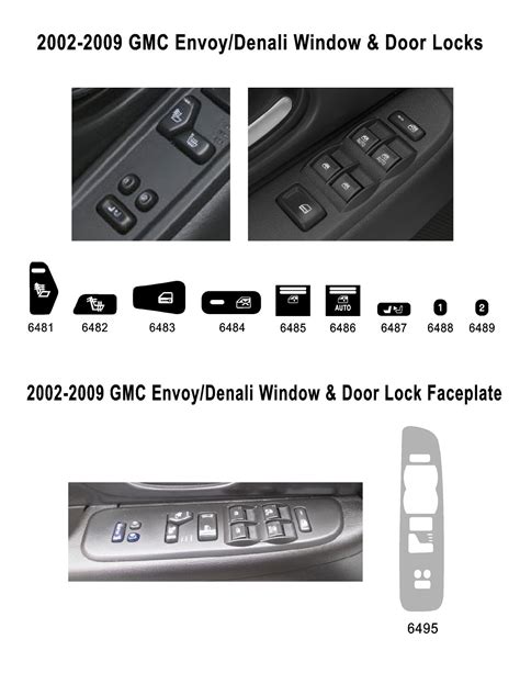 GMC Envoy/Denali Window, Door Locks, and Faceplate 2002-2009 | Auto Button Repair