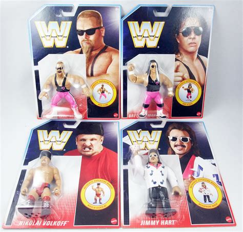 WWE Mattel Retro Figures - Official 4-pack : Bret "Hitman" Hart, Jim ...