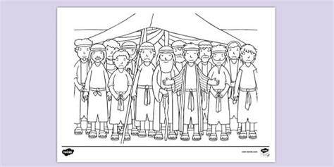 Bible Colouring Page Joseph and his Brothers - KS1 - Twinkl