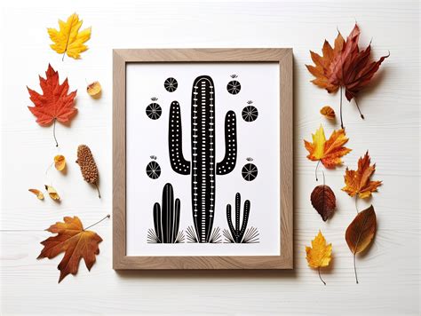 Saguaro Desert Cactus Minimalist Desert Art Print Mesmerizing Display ...