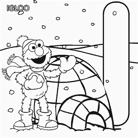 Igloo - Letter I - Sesame Street Alphabet Coloring Page - Coloring Home