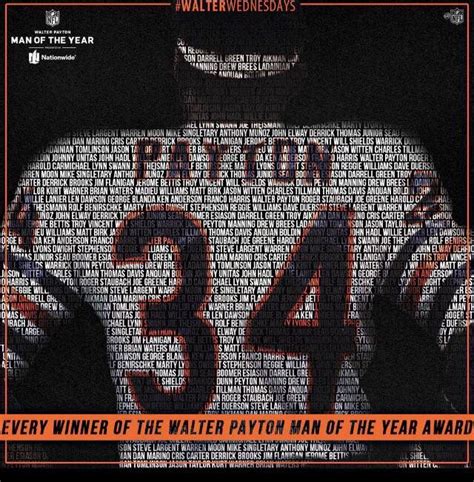 Walter Payton award winners. | Walter payton, Anthony johns, Johnny unitas