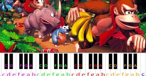 Donkey Kong Country Theme ~ Piano Letter Notes