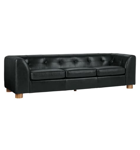 Black Tufted Leather Sofa – Cre8 NYC