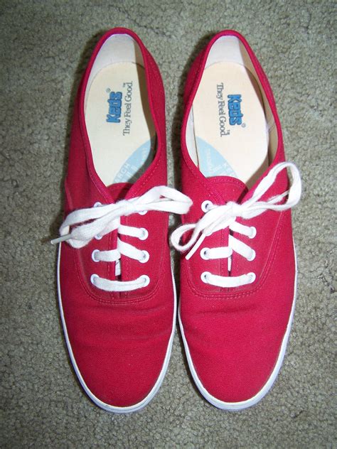 Red Vintage Keds Womens Canvas Tennis Shoes Sneakers 8.5