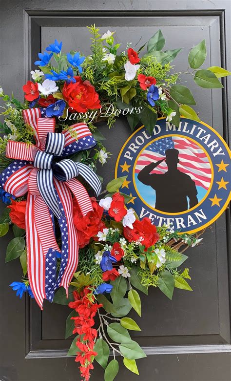 Military Veterans Wreath, Patriotic Wreath, Memorial Day Wreath ...