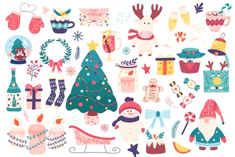 Winter holidays clipart and magic Christmas By Museberry | TheHungryJPEG