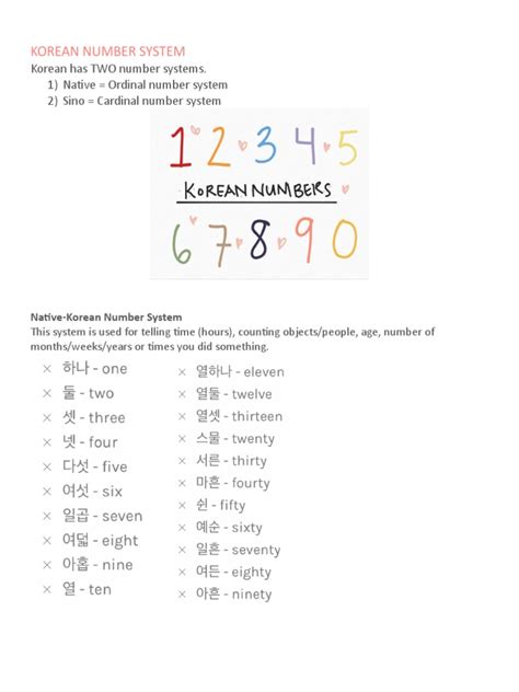 KOREAN NUMBERS | PDF