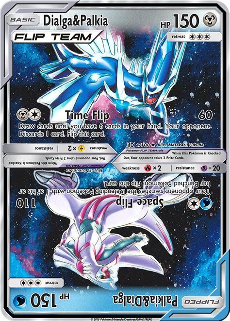 Dialga & Palkia FLIP TEAM Custom Pokemon Card | Pokemon cards legendary ...